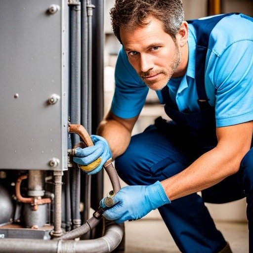 skilled technician in_san diego performing a gas furnace repair
