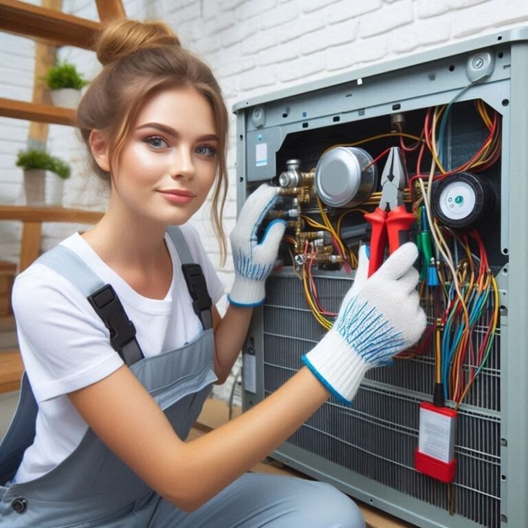 hvac technician undertaking air conditioning repair in escondido ca